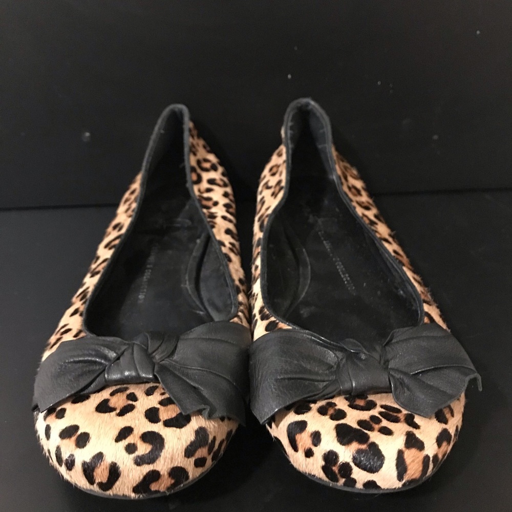 Franco Sarto Leopard Print Fur Flats Size 9N
